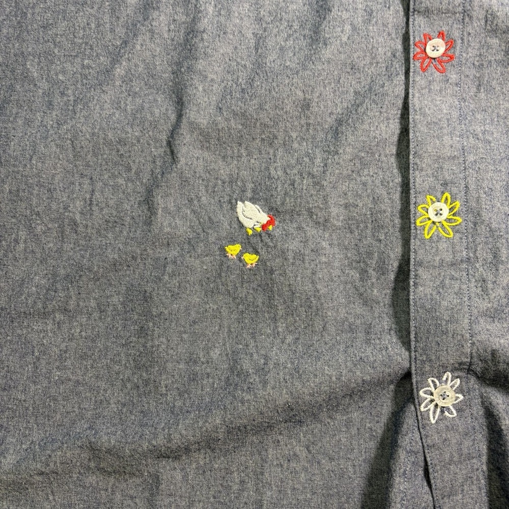 Teddy Fresh Shirt Adult Men's 3XL Button Long Sleeve Embroidery Animals Floral - Picture 8 of 9